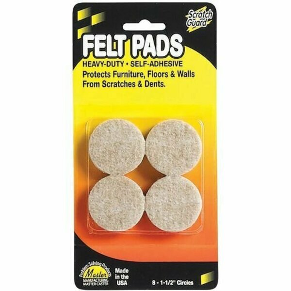 Master Mfg Co PAD, CIRCLES, FELT, 1-1/2in MAS88497